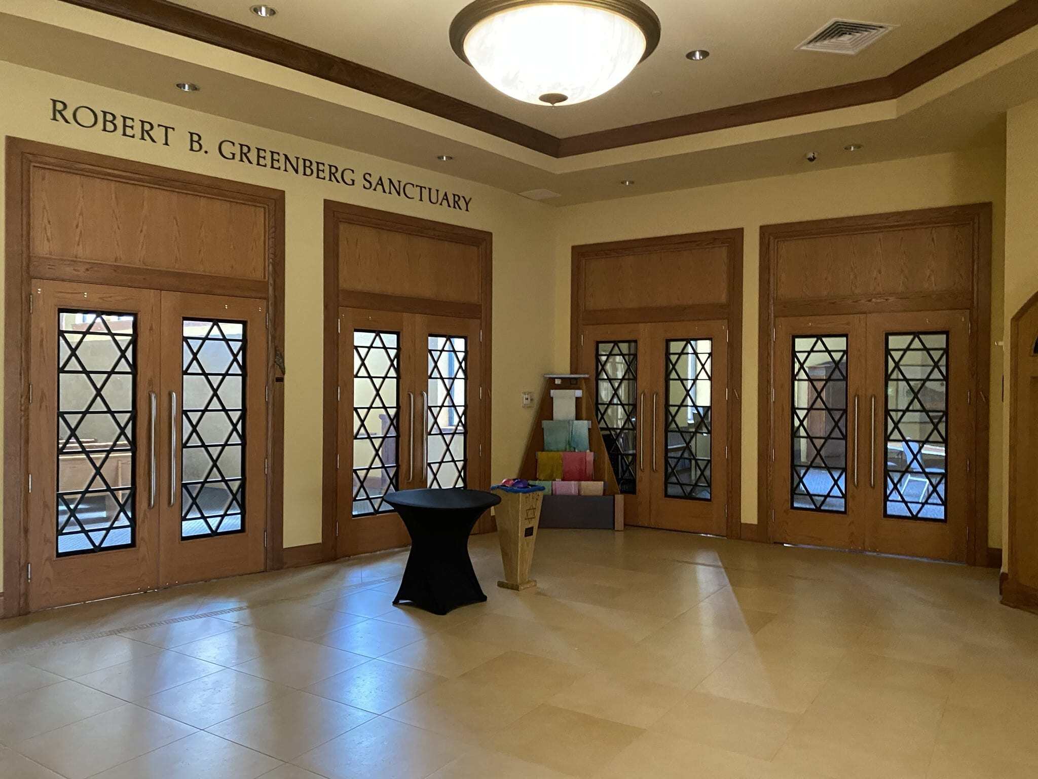 Community center interior, representative of the Eagles' Haven install.